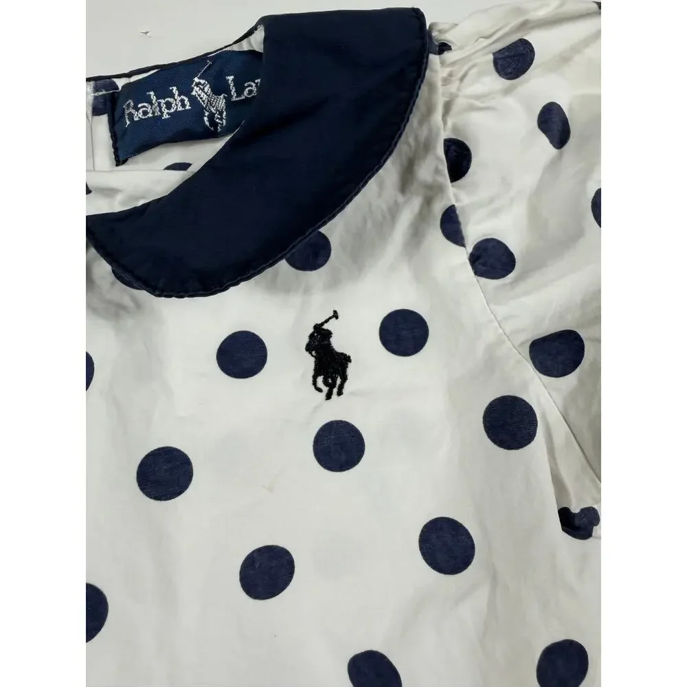Ralph Lauren Vintage Dress Size 4 Peter Pan Collar Polka Dot